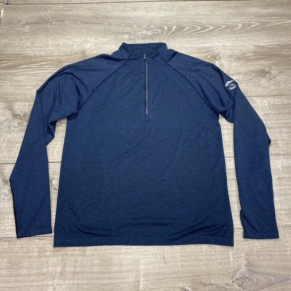 Lululemon Sweater Mens Large Blue Half Zip Pullover Athletic Running Long Sleeve - Picture 1 of 10